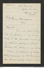 Nachlass Franz Steindachner, Brief von Archibald Liveridge an Franz Steindachner (22.09.1876), Inv.Nr. 306.01, Seite 1